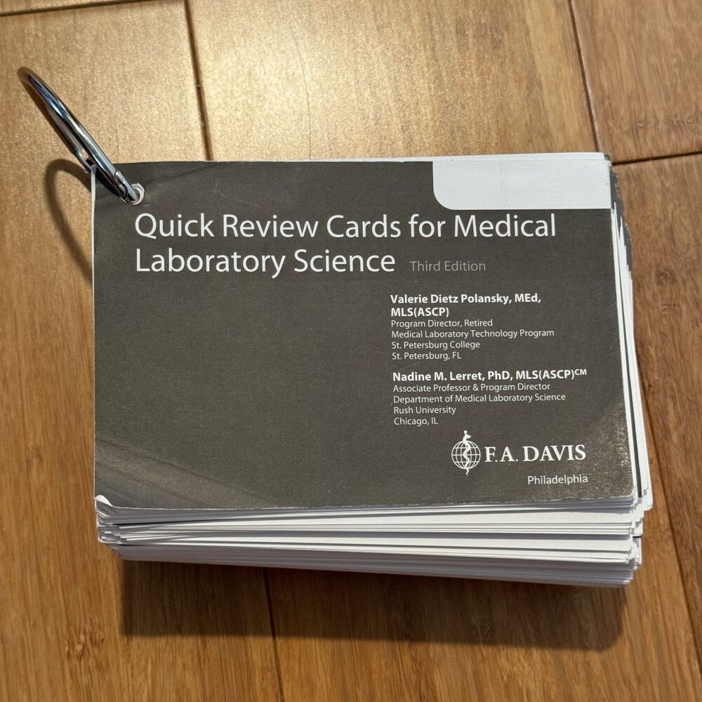 Quick Review Cards for Medical Laboratory Science